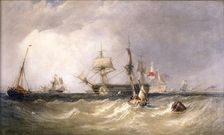 Men-of-War off Portsmouth Hampshire, 1855. Artist: Clarkson Stanfield