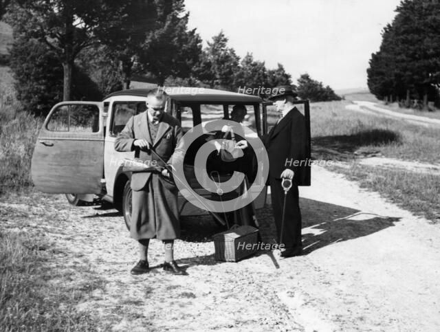 Men on a shoot with a 1939 Bedford HC 5/6cwt, c1939. Artist: Unknown