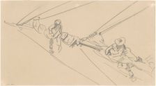 Men on a Spar, c. 1876. Creator: John Singer Sargent