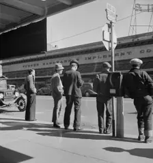 Men on "Skid Row", Modesto, California, 1937. Creator: Dorothea Lange