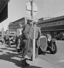 Men on "Skid Row", Modesto, California, 1937. Creator: Dorothea Lange