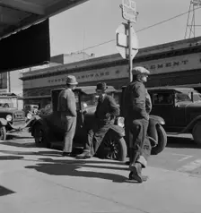 Men on "Skid Row", Modesto, California, 1937. Creator: Dorothea Lange