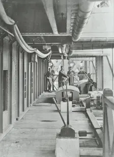 Men on the Hydraulic Lever Platform of the Woolwich Ferry, London, 1896
