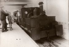 Men at the Landing Stage load the steam train, York, Yorkshire, 1895