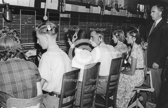 Men and women telephone switchboard operators, Trelleborg, Sweden, mid 20th century. Artist: Unknown