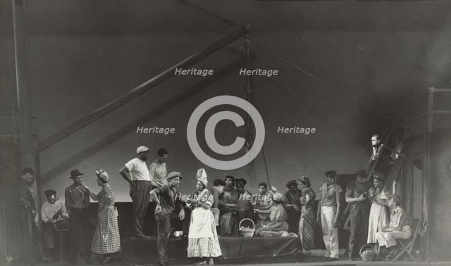 Men and women with baskets, 1935 - 1939. Creator: Unknown.