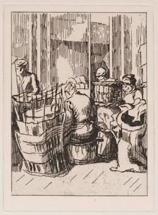 Men and Women with Baskets, c1930s. Creator: Thérèse Lessore
