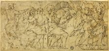 Men and Women Carrying Barrels and Bundles, n.d. Creator: Unknown