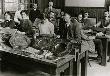 Men and women in tinsmithing and plating class, within 20 miles of Barry, before 19 Creator: Unknown