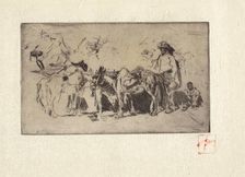 Men and Donkeys, Rome, 1880. Creator: Robert Frederick Blum