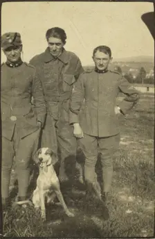 Men and dog, 1915-1930. Creator: Fédèle Azari