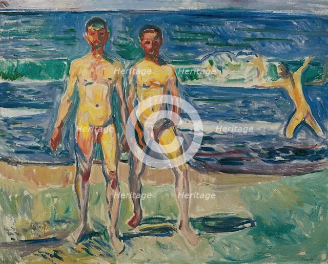 Men by the sea, 1908. Creator: Edvard Munch.