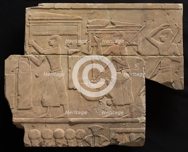 Men Bearing Tomb Equipment, 667-647 BC. Creator: Unknown.