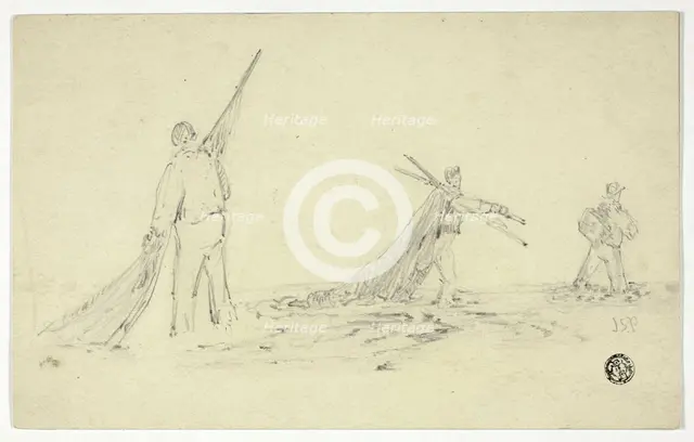 Men Carrying Nets, n.d. Creator: John Skinner Prout.
