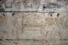 Men carrying a chest relief, Mastaba of Mereruka, Saqqara, Egypt, Old Kingdom, 2340 BC (2003). Creator: Unknown