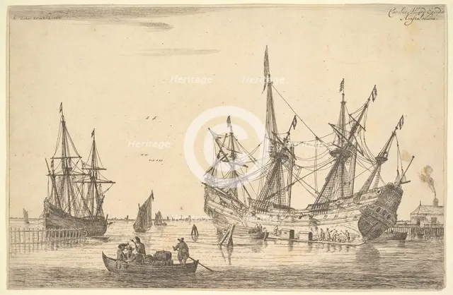 Men Caulking the Hull of a Ship, 17th century. Creator: Reinier Zeeman.