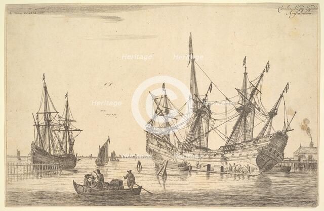 Men Caulking the Hull of a Ship, 17th century. Creator: Reinier Zeeman.