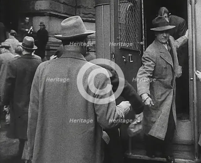 Men Exiting a Van, 1942. Creator: British Pathe Ltd.