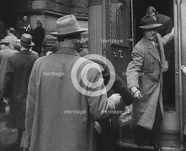 Men Exiting a Van, 1942. Creator: British Pathe Ltd.
