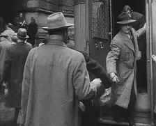 Men Exiting a Van, 1942. Creator: British Pathe Ltd
