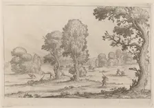 Men Fighting in a Landscape, 1638. Creator: Ercole Bazicaluva