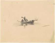 Men in a Rowboat, c. 1840-1850. Creator: James Goodwyn Clonney