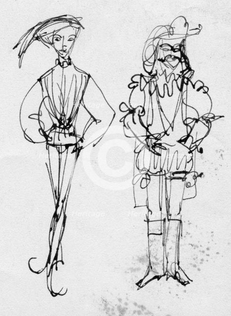 Men in period costume, c1950. Creator: Shirley Markham.