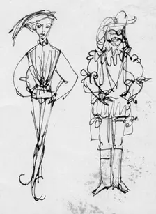 Men in period costume, c1950. Creator: Shirley Markham