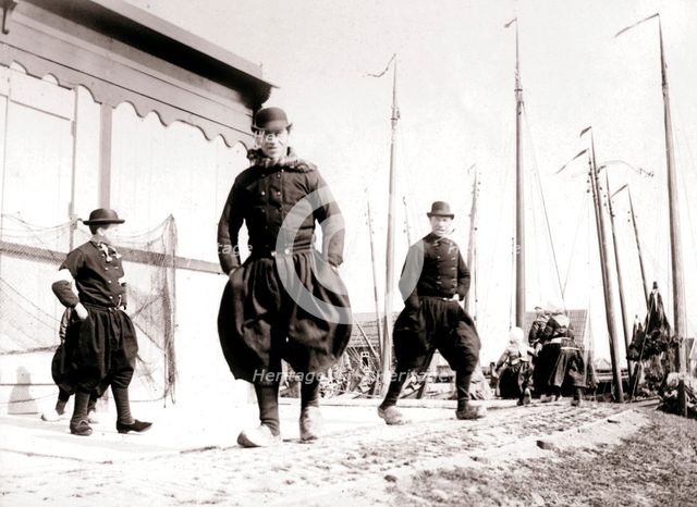 Men in traditional dress, Marken Island, Netherlands, 1898. Artist: James Batkin