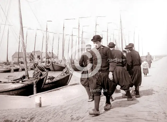 Men in traditional dress, Marken Island, Netherlands, 1898. Artist: James Batkin