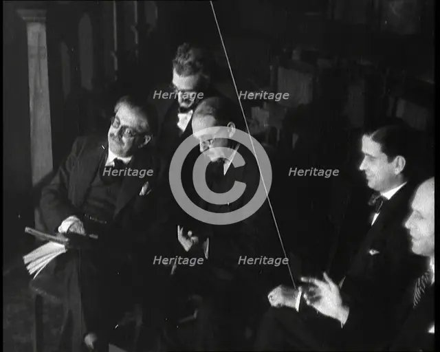 Men Listening to Beniamino Gigli Singing 'Largo' by Handel, 1930s. Creator: British Pathe Ltd.