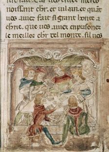 Men playing cards, c1352. Creator: Unknown