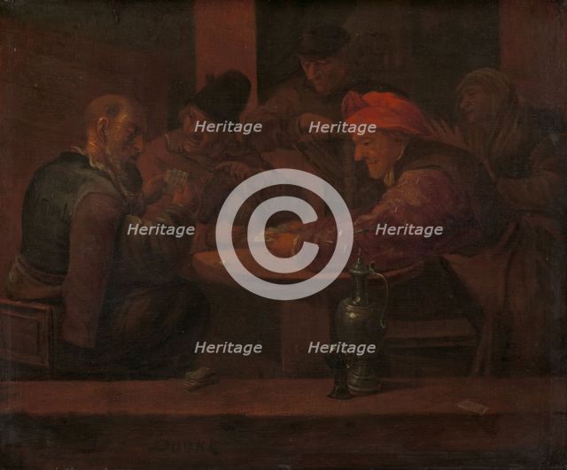 Men Playing Cards in a Tavern, c.1660-c.1680. Creator: Daniel Boone.