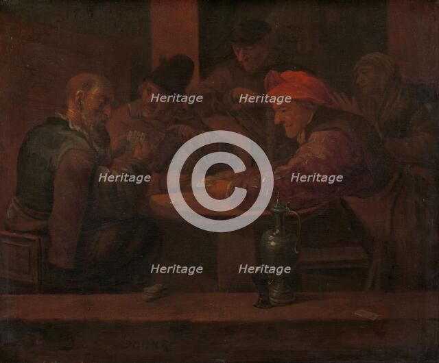 Men Playing Cards in a Tavern, c.1660-c.1680. Creator: Daniel Boone.