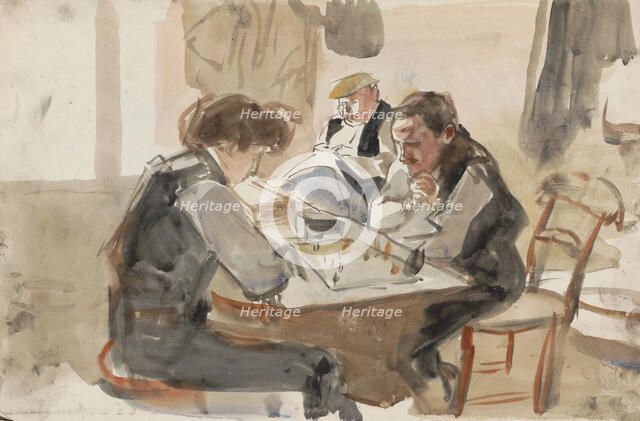 Men playing chess, 1875-1934.  Creator: Isaac Lazerus Israels.