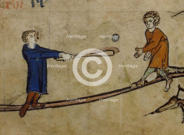 Men playing a ball game, c1301.  Creator: Unknown.