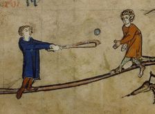 Men playing a ball game, c1301. Creator: Unknown