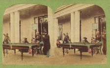 Men playing pool, about 1860. Creator: Unknown