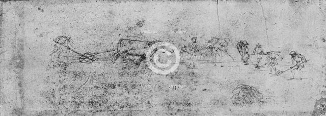 'Men Ploughing and Digging', c1480 (1945). Artist: Leonardo da Vinci.