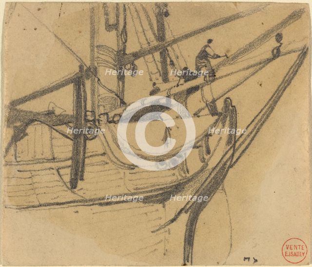 Men Repairing the Boom. Creator: Eugene Isabey.