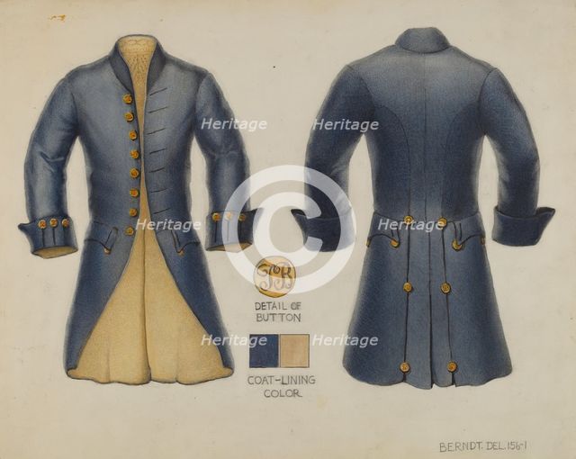 Men's Coat, c. 1936. Creator: B. Berndt.