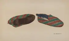 Men's Bedroom Slippers, 1935/1942. Creator: Paul Poffinbarger