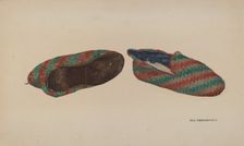 Men's Bedroom Slippers, 1935/1942. Creator: Paul Poffinbarger