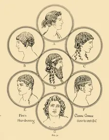 Men's Hair-dressing - Classic Greece 600 to 146 B.C 1924. Creator: Herbert Norris