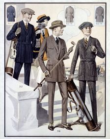 Men's Norfolk jackets, c1910. Creator: Unknown