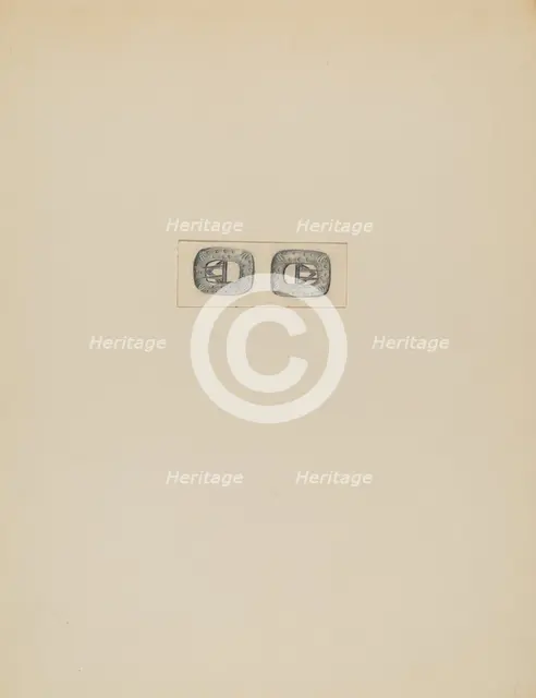 Men's Stock Buckles, c. 1936. Creator: Charles Criswell.