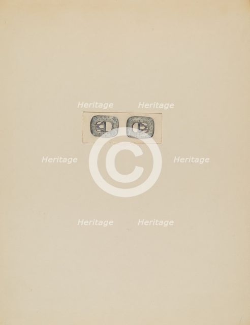Men's Stock Buckles, c. 1936. Creator: Charles Criswell.