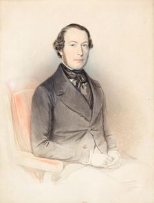 Men's portrait, 1850. Creator: Wenzel Schranil