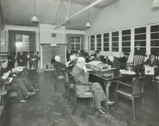 Men sitting in the library at Cedars Lodge old people's home, Wandsworth, London, 1939