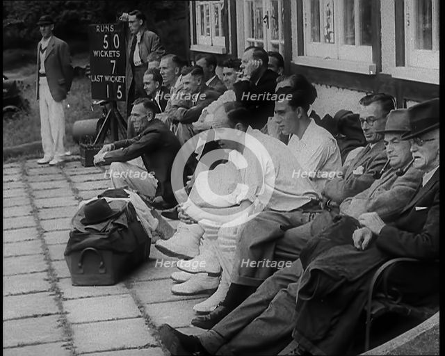 Men, Some in Cricket Gear, 1940. Creator: British Pathe Ltd.